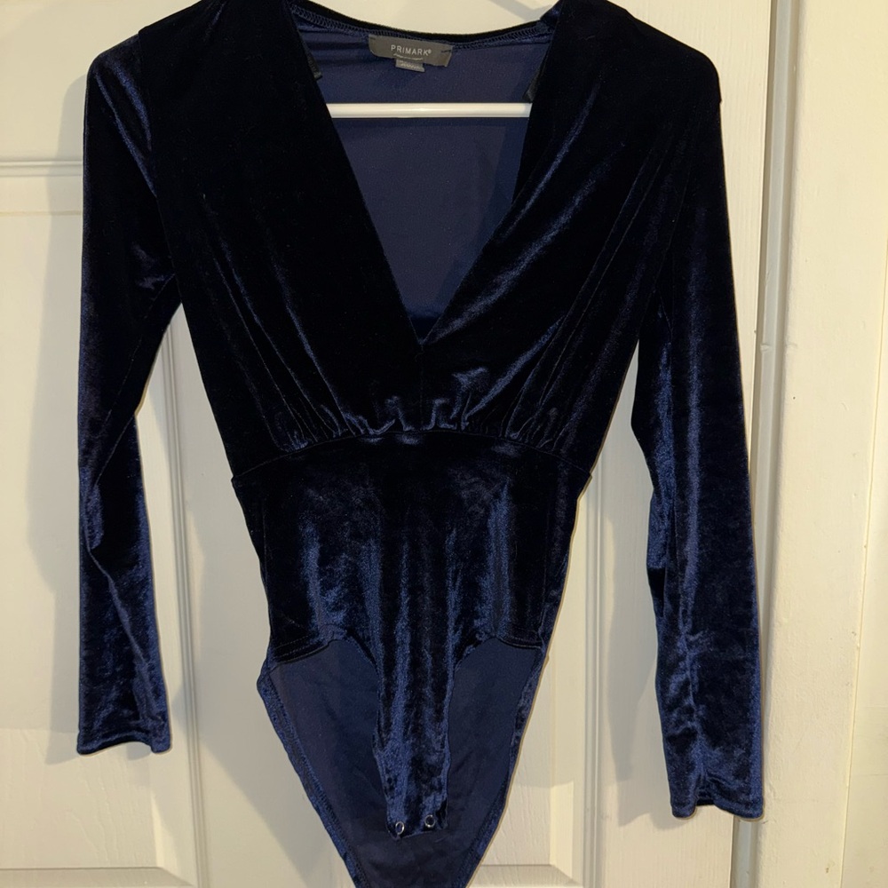 Primark Deep Blue Velvet Bodysuit